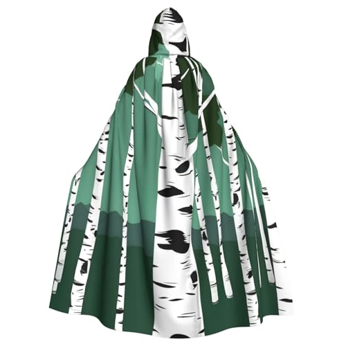 zkyfll Kapuzenumhang mit Birkenbäumen für Damen und Herren, Erwachsenenlänge, mit Kapuze, Halloween-Cosplay-Kostüme zkyfll Kapuzenumhang mit Birkenbäumen für Damen und Herren, Erwachsenenlänge, mit Kapuze, Halloween-Cosplay-Kostüme von zkyfll