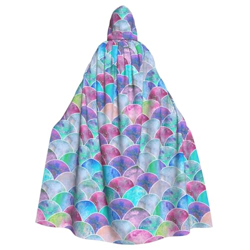 zkyfll Kapuzenumhang mit Fischschuppen-Motiv, für Damen und Herren, Erwachsenenlänge, mit Kapuze, Halloween, Cosplay-Kostüme zkyfll Kapuzenumhang mit Fischschuppen-Motiv, für Damen und Herren, Erwachsenenlänge, mit Kapuze, Halloween, Cosplay-Kostüme von zkyfll