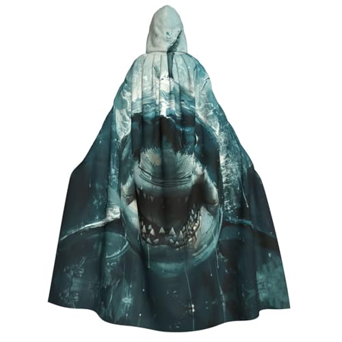 zkyfll Kapuzenumhang mit Hai-Aufdruck, groß, für Damen und Herren, Erwachsenenlänge, mit Kapuze, Halloween-Cosplay-Kostüme zkyfll Kapuzenumhang mit Hai-Aufdruck, groß, für Damen und Herren, Erwachsenenlänge, mit Kapuze, Halloween-Cosplay-Kostüme von zkyfll
