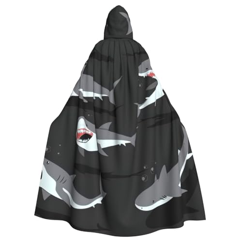 zkyfll Kapuzenumhang mit Hai-Druck, für Damen und Herren, Erwachsene, mit Kapuze, Halloween, Cosplay-Kostüme zkyfll Kapuzenumhang mit Hai-Druck, für Damen und Herren, Erwachsene, mit Kapuze, Halloween, Cosplay-Kostüme von zkyfll