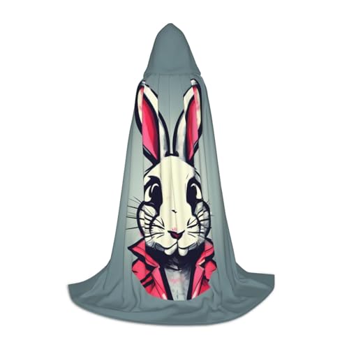 zkyfll Kapuzenumhang mit Hasen-Motiv, klein, Halloween-Kostüm, Halloween, Cosplay, Hexe, Umhang von zkyfll