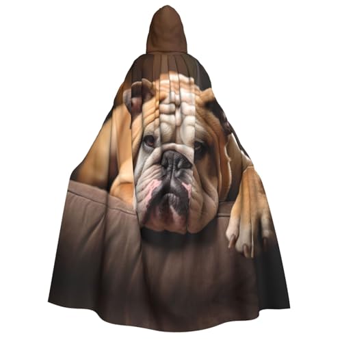zkyfll Kapuzenumhang mit Kapuze und englischer Bulldogge, groß, für Damen und Herren, Erwachsenenlänge, Halloween-Cosplay-Kostüme zkyfll Kapuzenumhang mit Kapuze und englischer Bulldogge, groß, für Damen und Herren, Erwachsenenlänge, Halloween-Cosplay-Kostüme von zkyfll