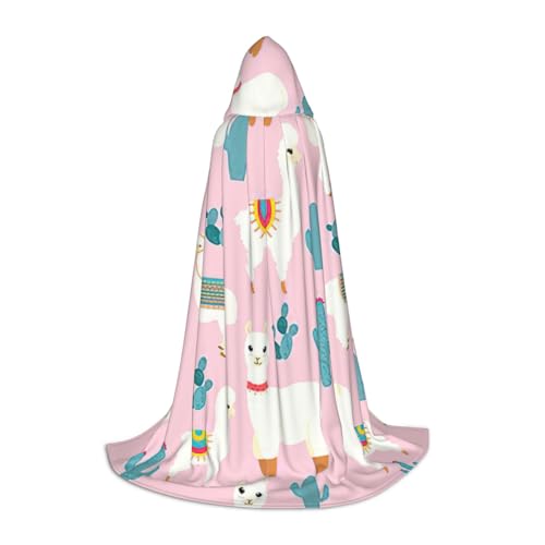 zkyfll Kapuzenumhang mit Lama-Kaktusdruck, klein, Halloween-Kostüm, Halloween, Cosplay, Hexe, Robe, Umhang zkyfll Kapuzenumhang mit Lama-Kaktusdruck, klein, Halloween-Kostüm, Halloween, Cosplay, Hexe, Robe, Umhang von zkyfll