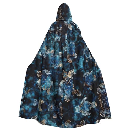 zkyfll Kapuzenumhang mit Meeresschildkröten-Druck, für Damen und Herren, Erwachsene, mit Kapuze, Halloween, Cosplay-Kostüme von zkyfll