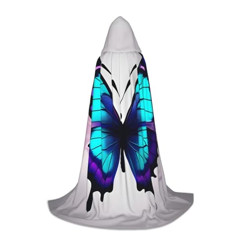 zkyfll Kapuzenumhang mit Schmetterlings-Aufdruck, klein, für Halloween, Cosplay, Hexe, Robe, Umhang zkyfll Kapuzenumhang mit Schmetterlings-Aufdruck, klein, für Halloween, Cosplay, Hexe, Robe, Umhang von zkyfll