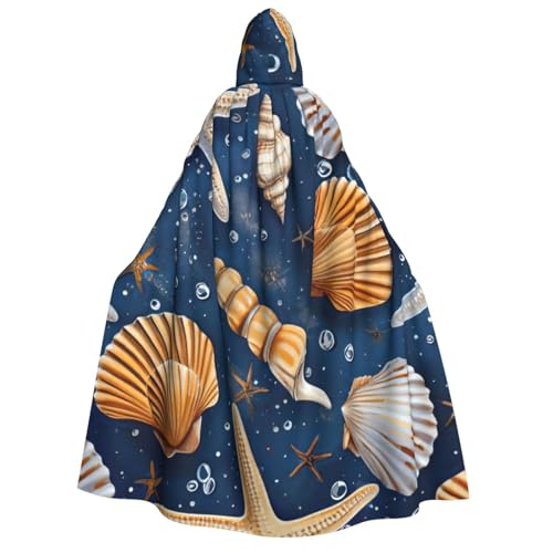 zkyfll Kapuzenumhang mit Seestern und Muschelmuster, groß, für Damen, Herren, Erwachsene, mit Kapuze, Halloween, Cosplay-Kostüme zkyfll Kapuzenumhang mit Seestern und Muschelmuster, groß, für Damen, Herren, Erwachsene, mit Kapuze, Halloween, Cosplay-Kostüme von zkyfll