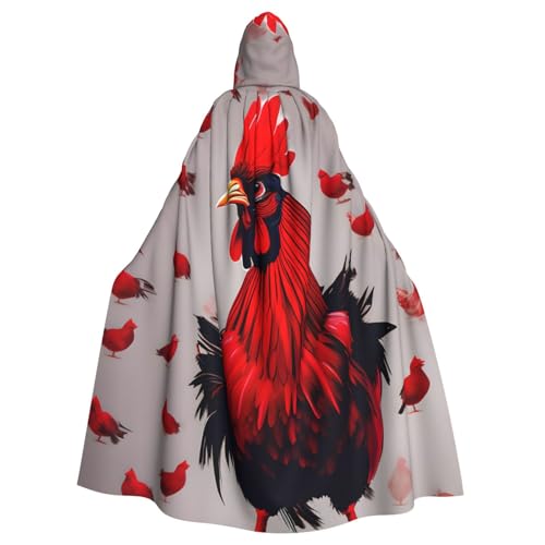 zkyfll Kapuzenumhang mit rotem Huhn-Aufdruck, für Damen und Herren, Erwachsene, mit Kapuze, Halloween, Cosplay-Kostüme zkyfll Kapuzenumhang mit rotem Huhn-Aufdruck, für Damen und Herren, Erwachsene, mit Kapuze, Halloween, Cosplay-Kostüme von zkyfll