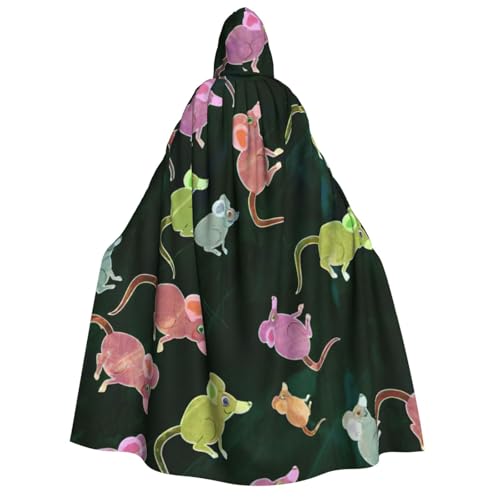 zkyfll Kapuzenumhang mit süßem Maus-Aufdruck, groß, Damen, Herren, Erwachsene, mit Kapuze, Halloween, Cosplay-Kostüme von zkyfll