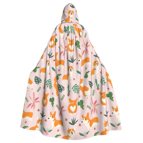 zkyfll Kleiner Corgi-Aufdruck, für Damen und Herren, Erwachsenenlänge, Kapuzenumhang mit Kapuze, Halloween-Cosplay-Kostüme zkyfll Kleiner Corgi-Aufdruck, für Damen und Herren, Erwachsenenlänge, Kapuzenumhang mit Kapuze, Halloween-Cosplay-Kostüme von zkyfll
