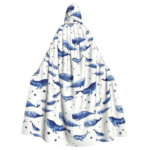 zkyfll Kleiner blauer Wal-Schwimm-Druck, für Damen und Herren, Erwachsenenlänge, Kapuzenumhang mit Kapuze, Halloween-Cosplay-Kostüme zkyfll Kleiner blauer Wal-Schwimm-Druck, für Damen und Herren, Erwachsenenlänge, Kapuzenumhang mit Kapuze, Halloween-Cosplay-Kostüme von zkyfll