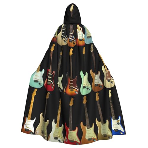 zkyfll Kunst-Gitarrenmuster-Druck, Damen, Herren, Erwachsene, Länge, Kapuzenumhang mit Kapuze, Halloween-Cosplay-Kostüme zkyfll Kunst-Gitarrenmuster-Druck, Damen, Herren, Erwachsene, Länge, Kapuzenumhang mit Kapuze, Halloween-Cosplay-Kostüme von zkyfll