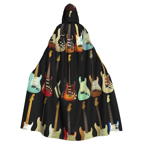 zkyfll Kunst-Gitarrenmuster-Druck, Damen, Herren, Erwachsene, Länge, Kapuzenumhang mit Kapuze, Halloween-Cosplay-Kostüme zkyfll Kunst-Gitarrenmuster-Druck, Damen, Herren, Erwachsene, Länge, Kapuzenumhang mit Kapuze, Halloween-Cosplay-Kostüme von zkyfll