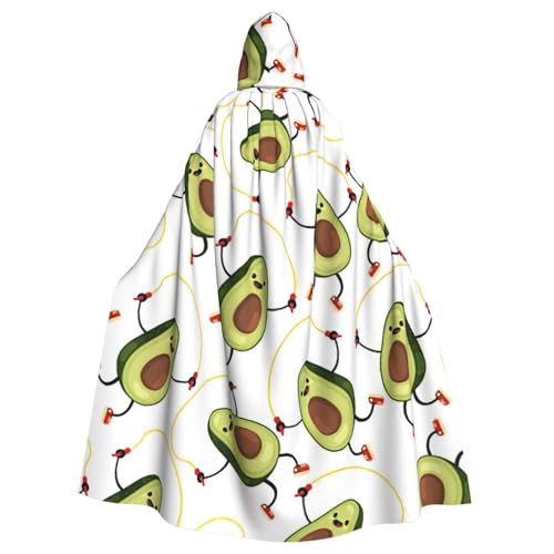 zkyfll Lustiger Cartoon-Avocado-Druck, für Damen und Herren, Erwachsene, langer Kapuzenumhang mit Kapuze, Halloween-Cosplay-Kostüme zkyfll Lustiger Cartoon-Avocado-Druck, für Damen und Herren, Erwachsene, langer Kapuzenumhang mit Kapuze, Halloween-Cosplay-Kostüme von zkyfll