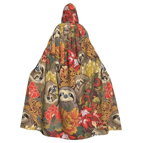 zkyfll Lustiger Faultier-Druck, für Damen und Herren, Erwachsene, langer Kapuzenumhang mit Kapuze, Halloween-Cosplay-Kostüme zkyfll Lustiger Faultier-Druck, für Damen und Herren, Erwachsene, langer Kapuzenumhang mit Kapuze, Halloween-Cosplay-Kostüme von zkyfll