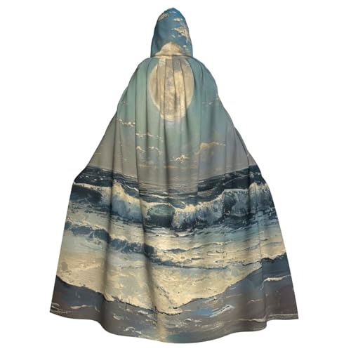 zkyfll Mond- und Meeresaufdruck, für Damen und Herren, Erwachsenenlänge, Kapuzenumhang mit Kapuze, Halloween-Cosplay-Kostüme zkyfll Mond- und Meeresaufdruck, für Damen und Herren, Erwachsenenlänge, Kapuzenumhang mit Kapuze, Halloween-Cosplay-Kostüme von zkyfll