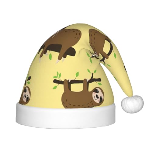 zkyfll Niedliche Faultiere auf gelben Zitronen, Weihnachtsmannmütze, kleine Größe, Weihnachtsgeschenke, Plüsch, lustige Weihnachtsmütze, Party zkyfll Niedliche Faultiere auf gelben Zitronen, Weihnachtsmannmütze, kleine Größe, Weihnachtsgeschenke, Plüsch, lustige Weihnachtsmütze, Party von zkyfll