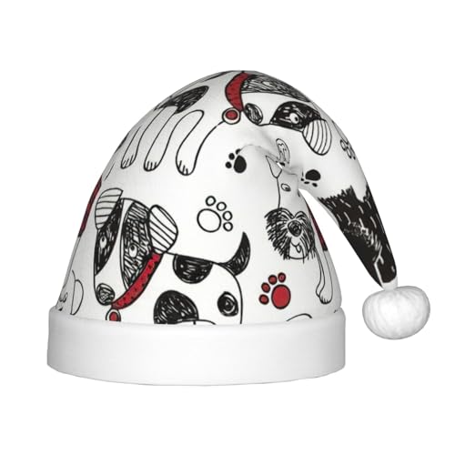 zkyfll Niedlicher Weihnachtsmannhut mit Hunde-Druck, kleine Größe, Weihnachtsgeschenke, lustiger Weihnachtshut, Partyhut zkyfll Niedlicher Weihnachtsmannhut mit Hunde-Druck, kleine Größe, Weihnachtsgeschenke, lustiger Weihnachtshut, Partyhut von zkyfll