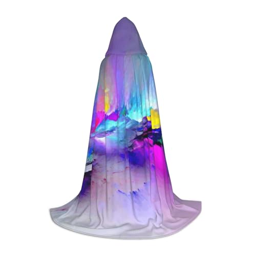 zkyfll Nordlichter-Malerei, kleiner Kapuzenumhang, Halloween-Kostüm, Halloween, Cosplay, Hexe, Robe, Umhang von zkyfll