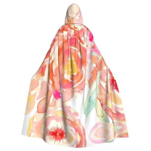 zkyfll Pfirsichfarbener Pfingstrosen-Druck, für Damen und Herren, Erwachsenenlänge, Kapuzenumhang mit Kapuze, Halloween-Cosplay-Kostüme zkyfll Pfirsichfarbener Pfingstrosen-Druck, für Damen und Herren, Erwachsenenlänge, Kapuzenumhang mit Kapuze, Halloween-Cosplay-Kostüme von zkyfll