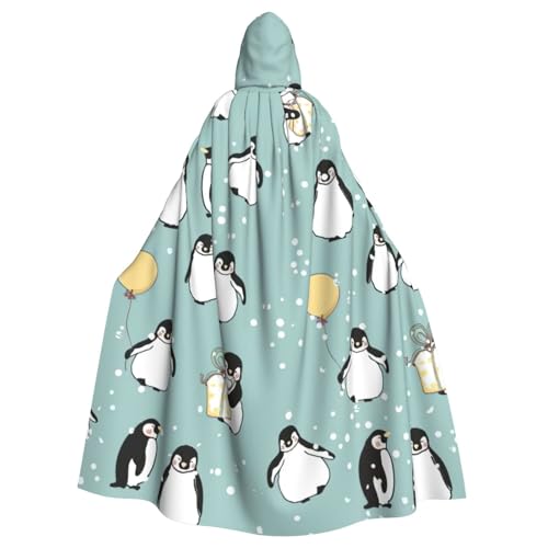 zkyfll Pinguin-Ballon-Schneeflocken-Druck, Damen, Herren, Erwachsene, Länge, Kapuzenumhang mit Kapuze, Halloween-Cosplay-Kostüme zkyfll Pinguin-Ballon-Schneeflocken-Druck, Damen, Herren, Erwachsene, Länge, Kapuzenumhang mit Kapuze, Halloween-Cosplay-Kostüme von zkyfll