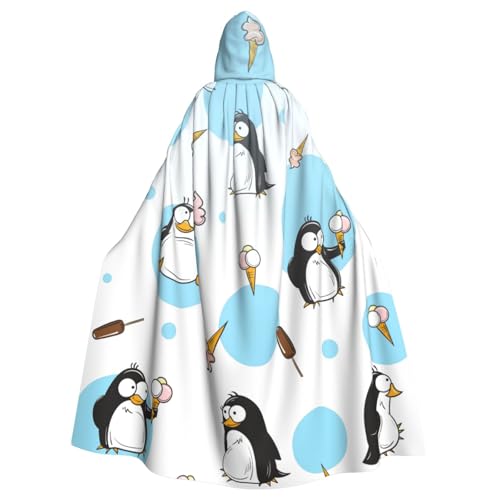 zkyfll Pinguin-Ballon-Schneeflocken-Druck, Damen, Herren, Erwachsene, Länge, Kapuzenumhang mit Kapuze, Halloween-Cosplay-Kostüme zkyfll Pinguin-Ballon-Schneeflocken-Druck, Damen, Herren, Erwachsene, Länge, Kapuzenumhang mit Kapuze, Halloween-Cosplay-Kostüme von zkyfll