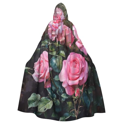 zkyfll Rosafarbener Umhang mit frischen Rosen für Damen und Herren, Erwachsene, mit Kapuze, Halloween, Cosplay-Kostüme zkyfll Rosafarbener Umhang mit frischen Rosen für Damen und Herren, Erwachsene, mit Kapuze, Halloween, Cosplay-Kostüme von zkyfll