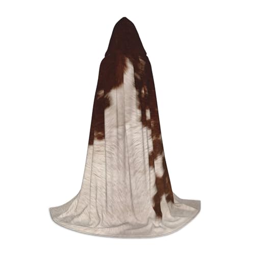 zkyfll Rotbrauner Umhang mit Kapuze, Rindsleder, klein, Halloween-Kostüm, Halloween, Cosplay, Hexe, Robe Cape von zkyfll