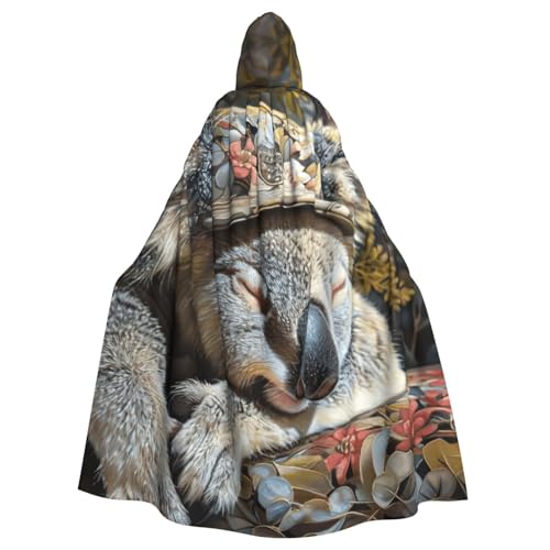 zkyfll Schlafender Koala-Kappe, bedruckt, Damen, Herren, Erwachsene, Länge, Kapuzenumhang mit Kapuze, Halloween-Cosplay-Kostüme zkyfll Schlafender Koala-Kappe, bedruckt, Damen, Herren, Erwachsene, Länge, Kapuzenumhang mit Kapuze, Halloween-Cosplay-Kostüme von zkyfll