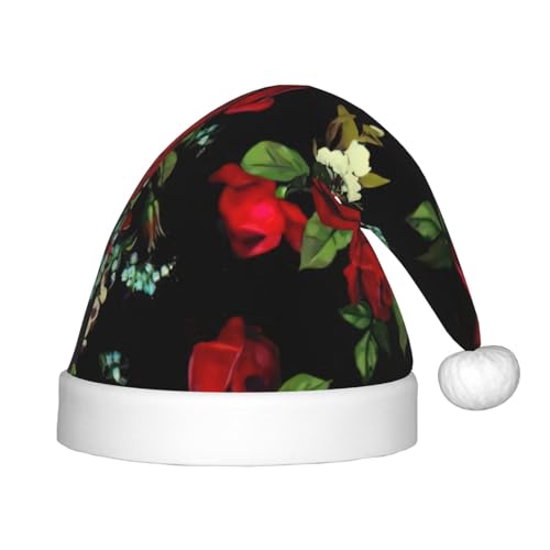 zkyfll Schöne Rosen-Geschenkdruck-Weihnachtsmütze, kleine Größe, Weihnachtsgeschenke, Plüsch, lustige Weihnachtsmütze, Party zkyfll Schöne Rosen-Geschenkdruck-Weihnachtsmütze, kleine Größe, Weihnachtsgeschenke, Plüsch, lustige Weihnachtsmütze, Party von zkyfll