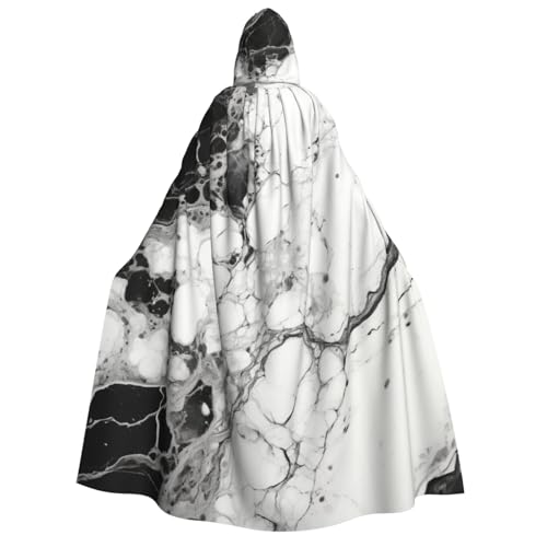 zkyfll Schwarz-weißer Marmor-Druck, groß, Damen, Herren, Erwachsene, Länge, Kapuzenumhang mit Kapuze, Halloween-Cosplay-Kostüme zkyfll Schwarz-weißer Marmor-Druck, groß, Damen, Herren, Erwachsene, Länge, Kapuzenumhang mit Kapuze, Halloween-Cosplay-Kostüme von zkyfll