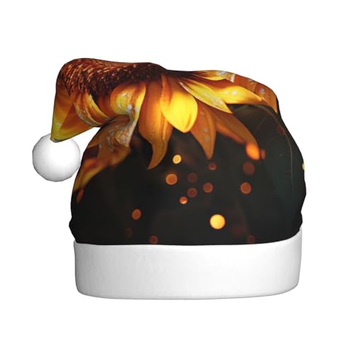 zkyfll Sonnenblume schöner Druck Weihnachten Weihnachtsmannmütze Plüsch lustige Weihnachtsmütze für Erwachsene, Weihnachtsparty zkyfll Sonnenblume schöner Druck Weihnachten Weihnachtsmannmütze Plüsch lustige Weihnachtsmütze für Erwachsene, Weihnachtsparty von zkyfll