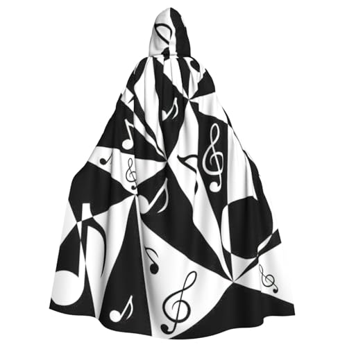 zkyfll Stilvoller Musiknotenmuster-Druck, für Damen und Herren, Erwachsene, langer Kapuzenumhang mit Kapuze, Halloween-Cosplay-Kostüme zkyfll Stilvoller Musiknotenmuster-Druck, für Damen und Herren, Erwachsene, langer Kapuzenumhang mit Kapuze, Halloween-Cosplay-Kostüme von zkyfll