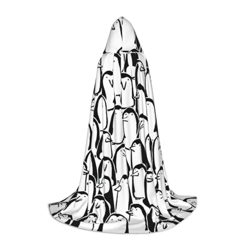 zkyfll Stilvoller Pinguin-Umhang mit Kapuze, klein, Halloween-Kostüm, Halloween, Cosplay, Hexe, Robe, Umhang von zkyfll