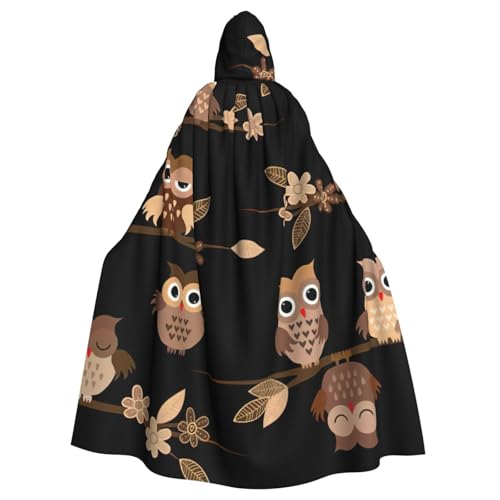 zkyfll Süßer brauner Cartoon-Eulen-Druck, für Damen und Herren, Erwachsene, mit Kapuze, Halloween-Cosplay-Kostüme zkyfll Süßer brauner Cartoon-Eulen-Druck, für Damen und Herren, Erwachsene, mit Kapuze, Halloween-Cosplay-Kostüme von zkyfll