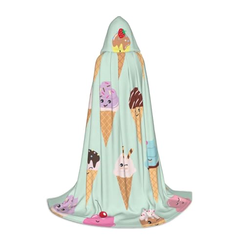 zkyfll Umhang mit Eistüten und Kapuze, klein, Halloween-Kostüm, Halloween, Cosplay, Hexe, Robe Cape von zkyfll