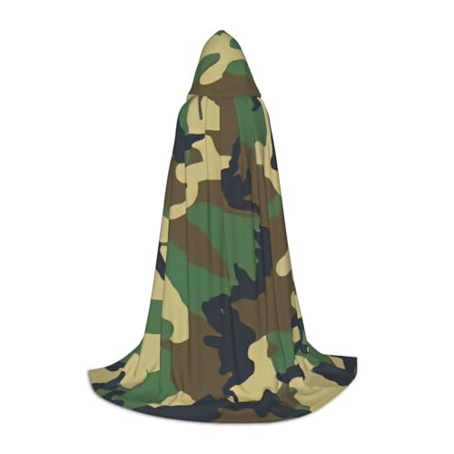 zkyfll Umhang mit Kapuze, Militär, Camouflage, klein, Grün, Halloween, Cosplay, Hexe, Robe Cape von zkyfll