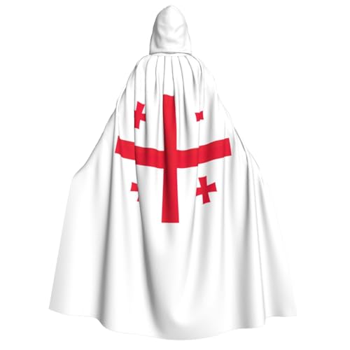 zkyfll Umhang mit Kapuze, Motiv: Flagge von Georgia, groß, für Damen und Herren, Erwachsenenlänge, mit Kapuze, Halloween-Cosplay-Kostüme zkyfll Umhang mit Kapuze, Motiv: Flagge von Georgia, groß, für Damen und Herren, Erwachsenenlänge, mit Kapuze, Halloween-Cosplay-Kostüme von zkyfll