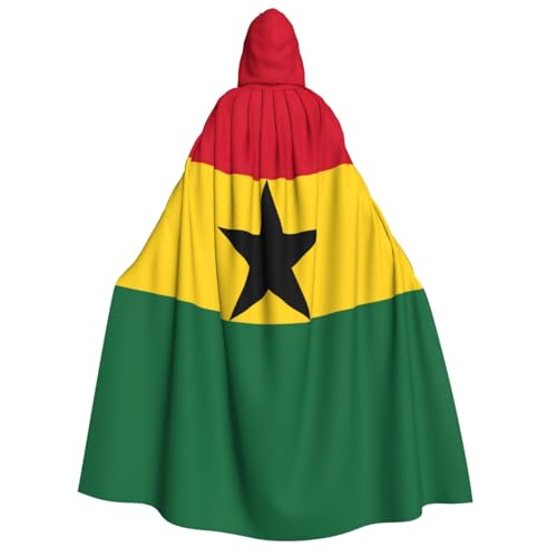 zkyfll Umhang mit Kapuze, Motiv: Flagge von Ghana, groß, für Damen und Herren, Erwachsenenlänge, mit Kapuze, Halloween-Cosplay-Kostüme zkyfll Umhang mit Kapuze, Motiv: Flagge von Ghana, groß, für Damen und Herren, Erwachsenenlänge, mit Kapuze, Halloween-Cosplay-Kostüme von zkyfll