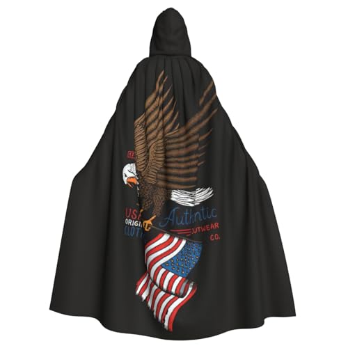 zkyfll Umhang mit Kapuze, Motiv: USA-Adler mit amerikanischer Flagge, für Damen und Herren, Erwachsenenlänge, Kapuzenumhang mit Kapuze, Halloween-Cosplay-Kostüme zkyfll Umhang mit Kapuze, Motiv: USA-Adler mit amerikanischer Flagge, für Damen und Herren, Erwachsenenlänge, Kapuzenumhang mit Kapuze, Halloween-Cosplay-Kostüme von zkyfll