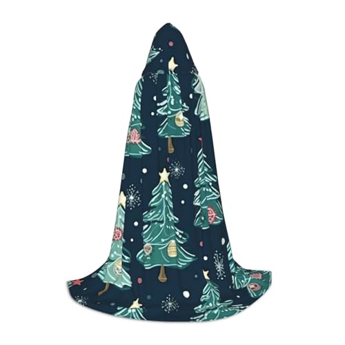 zkyfll Umhang mit Kapuze, Motiv: Weihnachtsbaum, Kugel, Sterne, klein, Halloween-Kostüm, Halloween, Cosplay, Hexe, Robe Cape von zkyfll