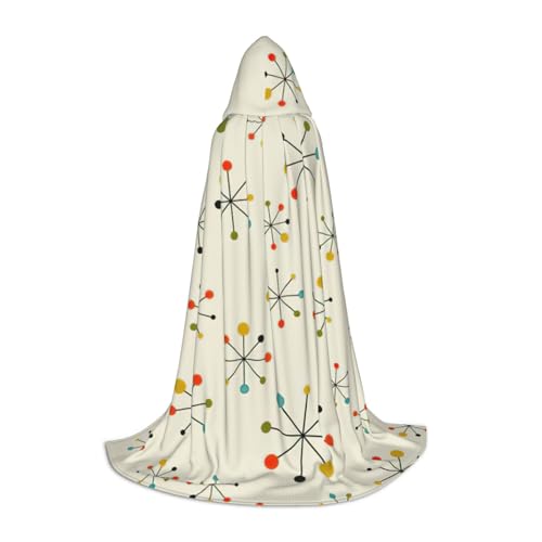zkyfll Umhang mit Kapuze, Retro-Stil, moderner Druck, klein, Halloween-Kostüm, Halloween, Cosplay, Hexe, Robe Cape von zkyfll