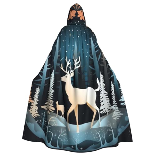 zkyfll Umhang mit Kapuze, Weihnachtsbaum, Hirsch, für Damen und Herren, Erwachsene, Länge mit Kapuze, Halloween, Cosplay-Kostüme zkyfll Umhang mit Kapuze, Weihnachtsbaum, Hirsch, für Damen und Herren, Erwachsene, Länge mit Kapuze, Halloween, Cosplay-Kostüme von zkyfll