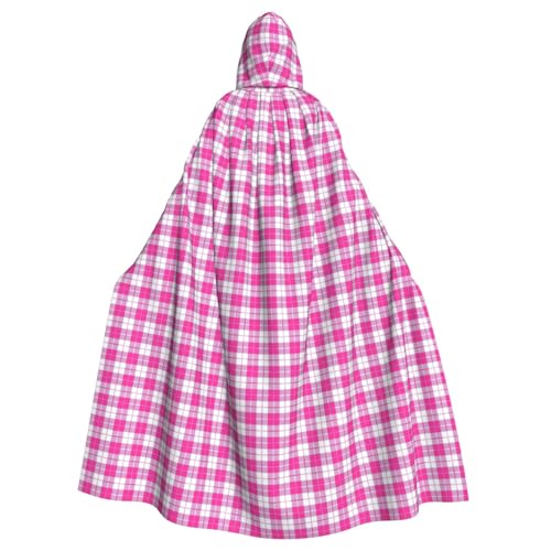 zkyfll Umhang mit Kapuze, rosafarbener Karomuster, Damen, Herren, Erwachsene, Länge mit Kapuze, Halloween, Cosplay-Kostüme zkyfll Umhang mit Kapuze, rosafarbener Karomuster, Damen, Herren, Erwachsene, Länge mit Kapuze, Halloween, Cosplay-Kostüme von zkyfll