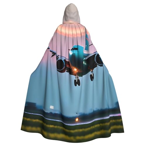 zkyfll Umhang mit Kapuze für Damen, Herren, Erwachsene, Flugzeug im Abendlichter, mit Kapuze, Halloween, Cosplay-Kostüme zkyfll Umhang mit Kapuze für Damen, Herren, Erwachsene, Flugzeug im Abendlichter, mit Kapuze, Halloween, Cosplay-Kostüme von zkyfll