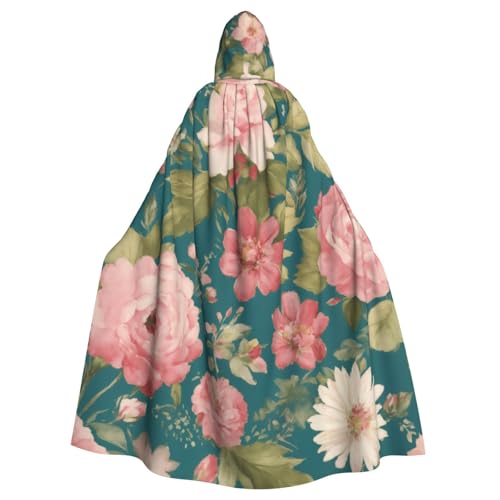 zkyfll Umhang mit Kapuze und Blumendruck, für Damen und Herren, Erwachsenenlänge, mit Kapuze, Halloween, Cosplay-Kostüme zkyfll Umhang mit Kapuze und Blumendruck, für Damen und Herren, Erwachsenenlänge, mit Kapuze, Halloween, Cosplay-Kostüme von zkyfll
