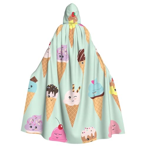 zkyfll Umhang mit Kapuze und Eistüten für Damen, Herren, Erwachsene, Länge mit Kapuze, Halloween, Cosplay-Kostüme zkyfll Umhang mit Kapuze und Eistüten für Damen, Herren, Erwachsene, Länge mit Kapuze, Halloween, Cosplay-Kostüme von zkyfll
