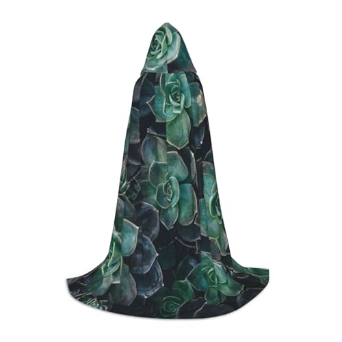 zkyfll Umhang mit Kapuze und Sukkulenten-Druck, klein, für Halloween, Cosplay, Hexe, Robe, Umhang von zkyfll