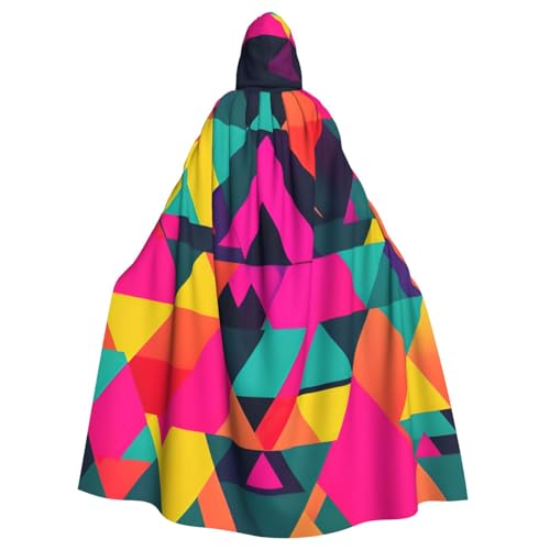 zkyfll Umhang mit Kapuze und buntem Dreiecksdruck, für Damen und Herren, Erwachsene, mit Kapuze, Halloween, Cosplay-Kostüme zkyfll Umhang mit Kapuze und buntem Dreiecksdruck, für Damen und Herren, Erwachsene, mit Kapuze, Halloween, Cosplay-Kostüme von zkyfll