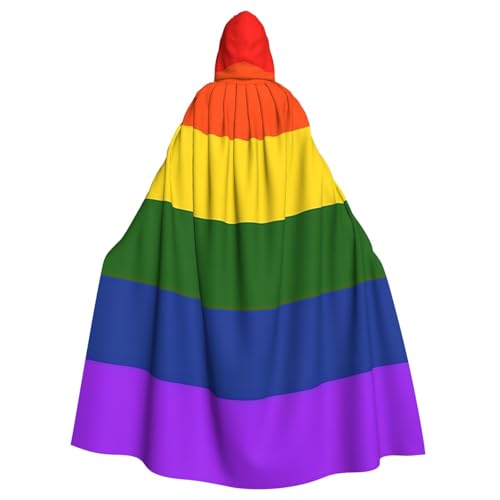 zkyfll Umhang mit Regenbogen-Flagge, für Damen und Herren, Erwachsene, Länge mit Kapuze, Halloween-Cosplay-Kostüme von zkyfll