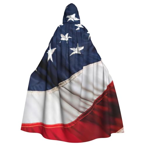 zkyfll Umhang mit amerikanischer Flagge, für Damen und Herren, Erwachsene, mit Kapuze, Halloween, Cosplay-Kostüme von zkyfll